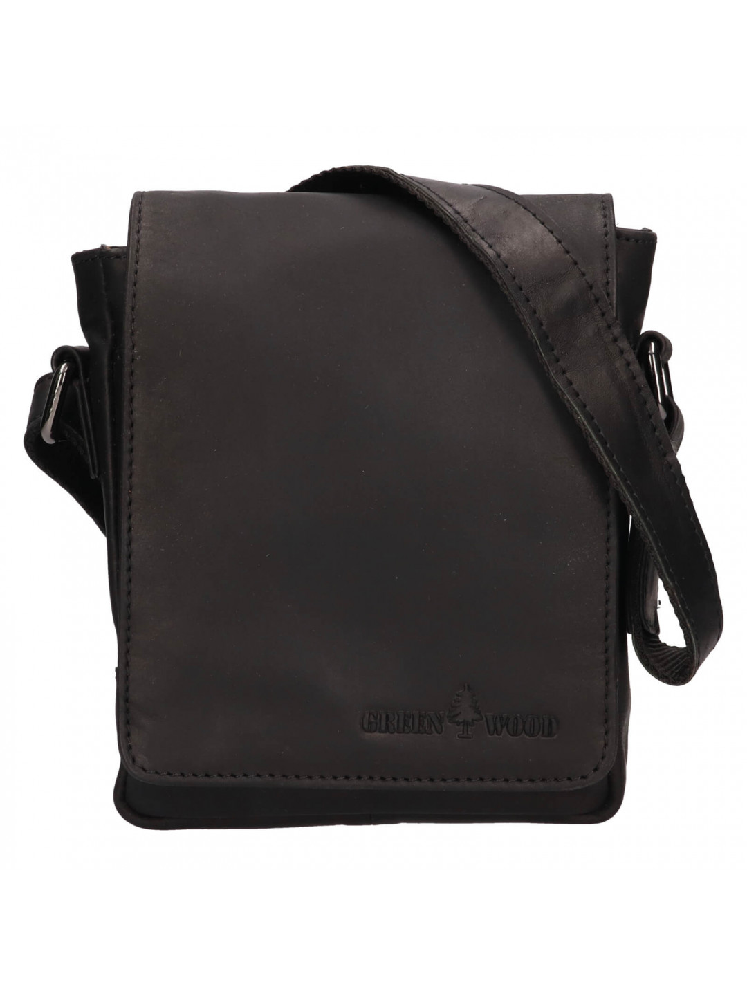 Pánská kožená taška přes rameno Greenwood Petr – černá